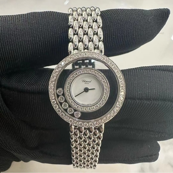 Chopard Accessories - 18K Gold Chopard Happy Diamonds Watch